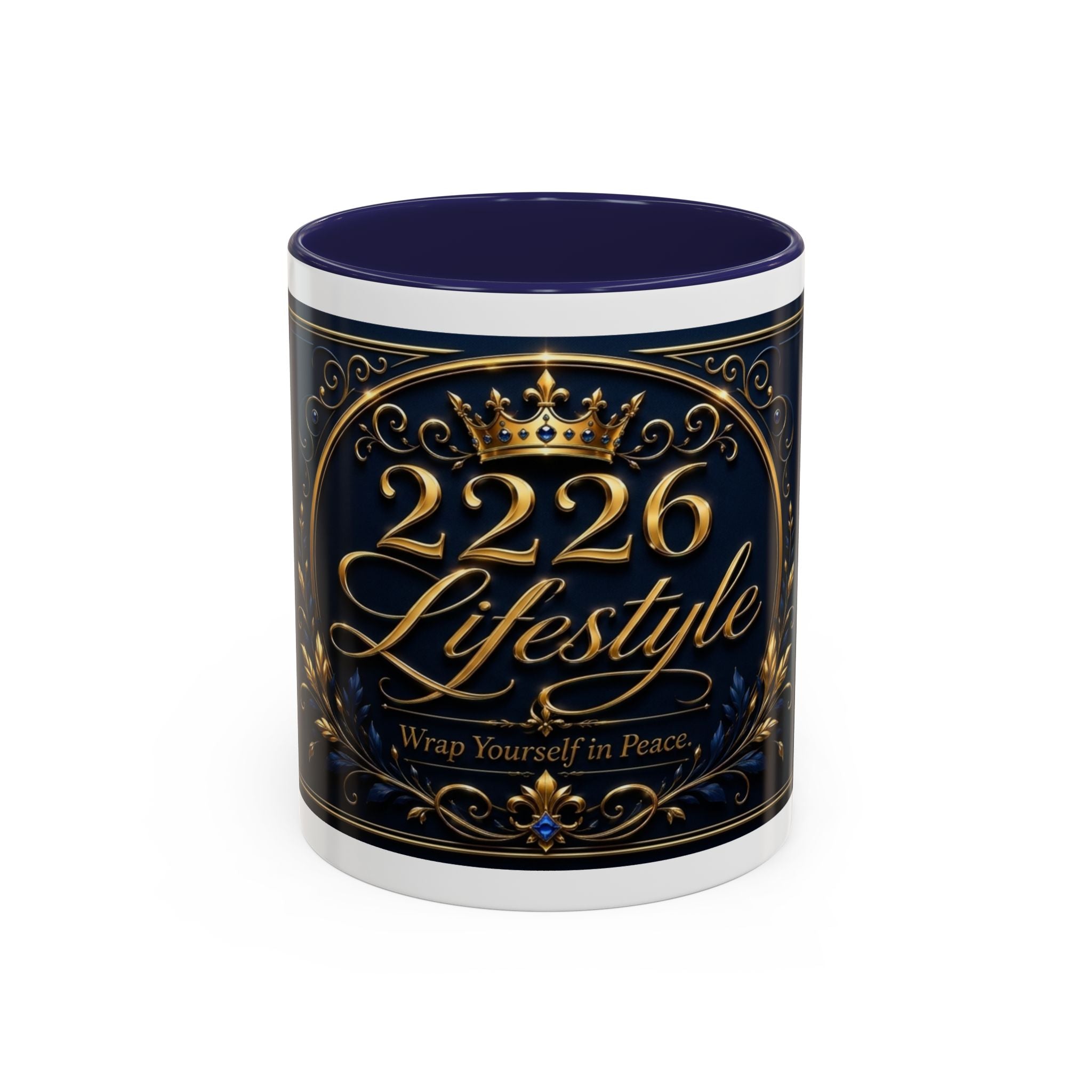 Accent Coffee Mug — '2226 Lifestyle' Gold Crown Decorative Coffee Mug