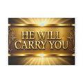 He Will Carry You Glass Cutting Board - Inspirational Religious Kitchen Decor