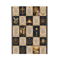 Religious Verse Patchwork Velveteen Plush Blanket