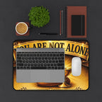 You Are Not Alone Christian Desk Mat — Communion Cross Prayer Desk Pad