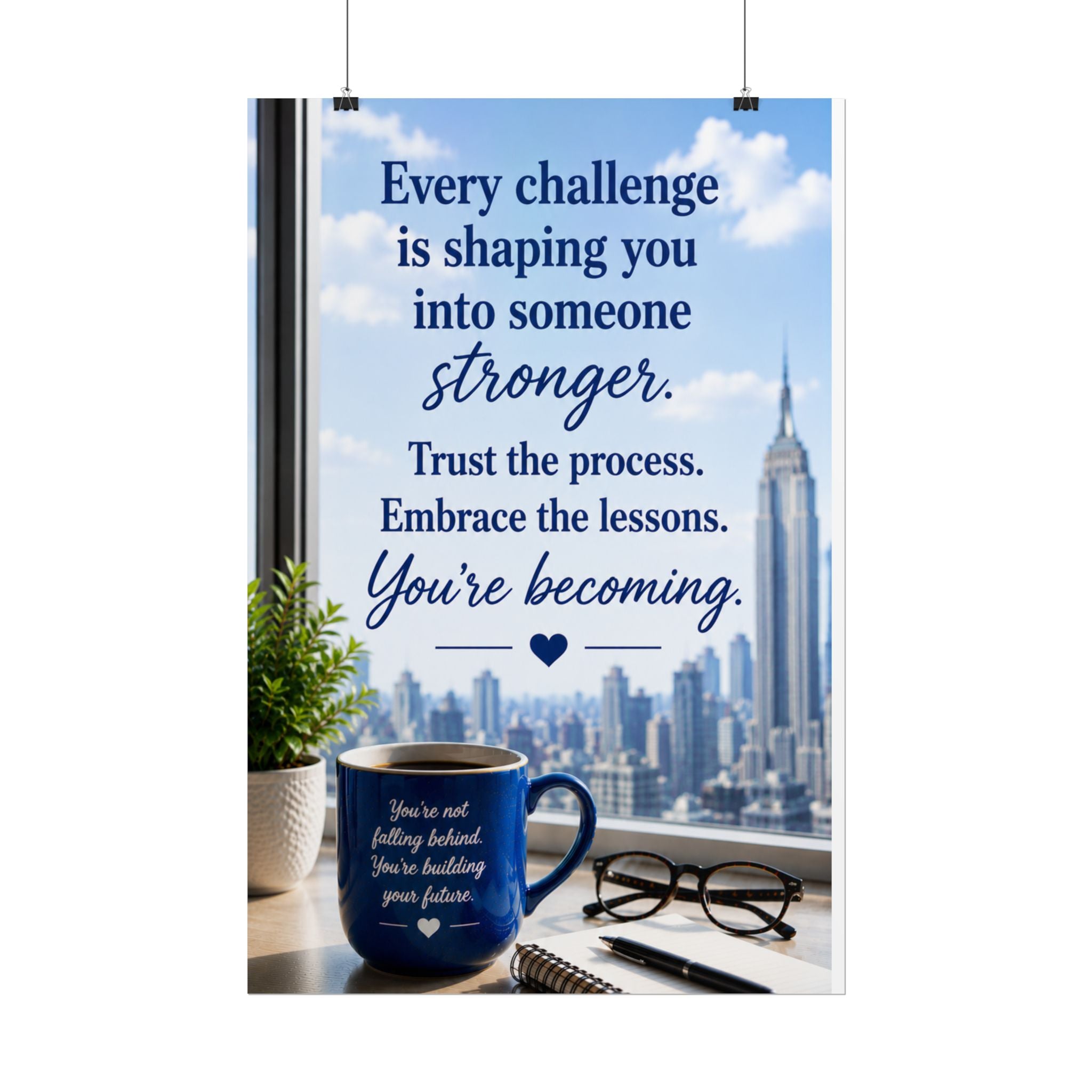 Motivational Rolled Poster - "Every challenge is shaping you into someone stronger" Inspirational Wall Art