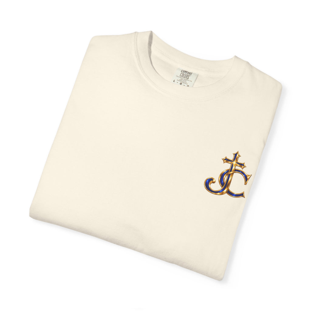 JC & Cross Kingdom Living Lion T-Shirt — Christian Faith Crown Graphic Tee