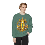 Gemini Zodiac Sweatshirt — Ornate Gold & Blue Gemini Crest