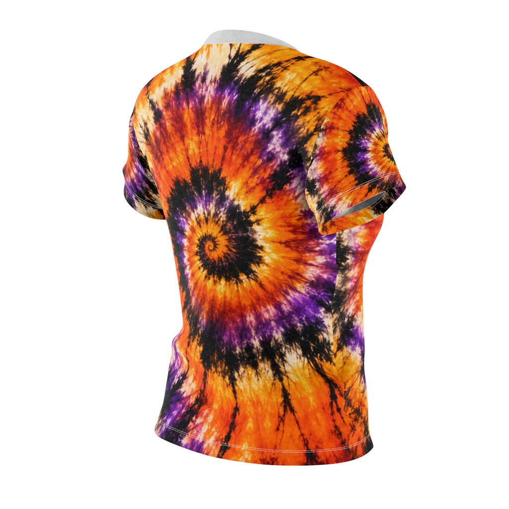 Tie-Dye Spiral Women's Tee — Orange Purple Halloween Vibe