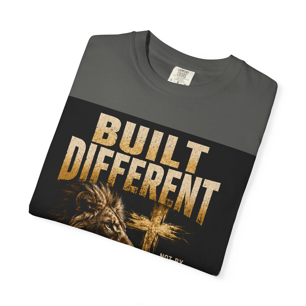 Built Different Christian Lion T-Shirt — "Built Right, Beautiful, Brilliant" Inspirational Faith Tee