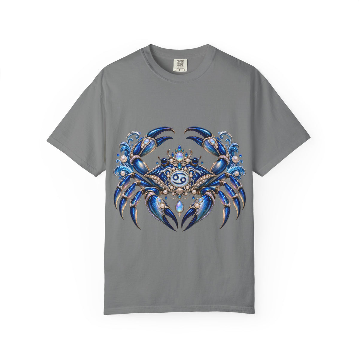 Cancer Zodiac T-Shirt — Blue Crab Astrology Tee (Intuitive, Loyal, Nurturing)