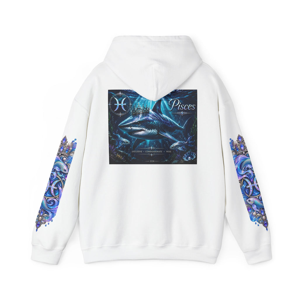 Pisces Zodiac Hoodie — Blue Cosmic Fish Astrology Sweatshirt