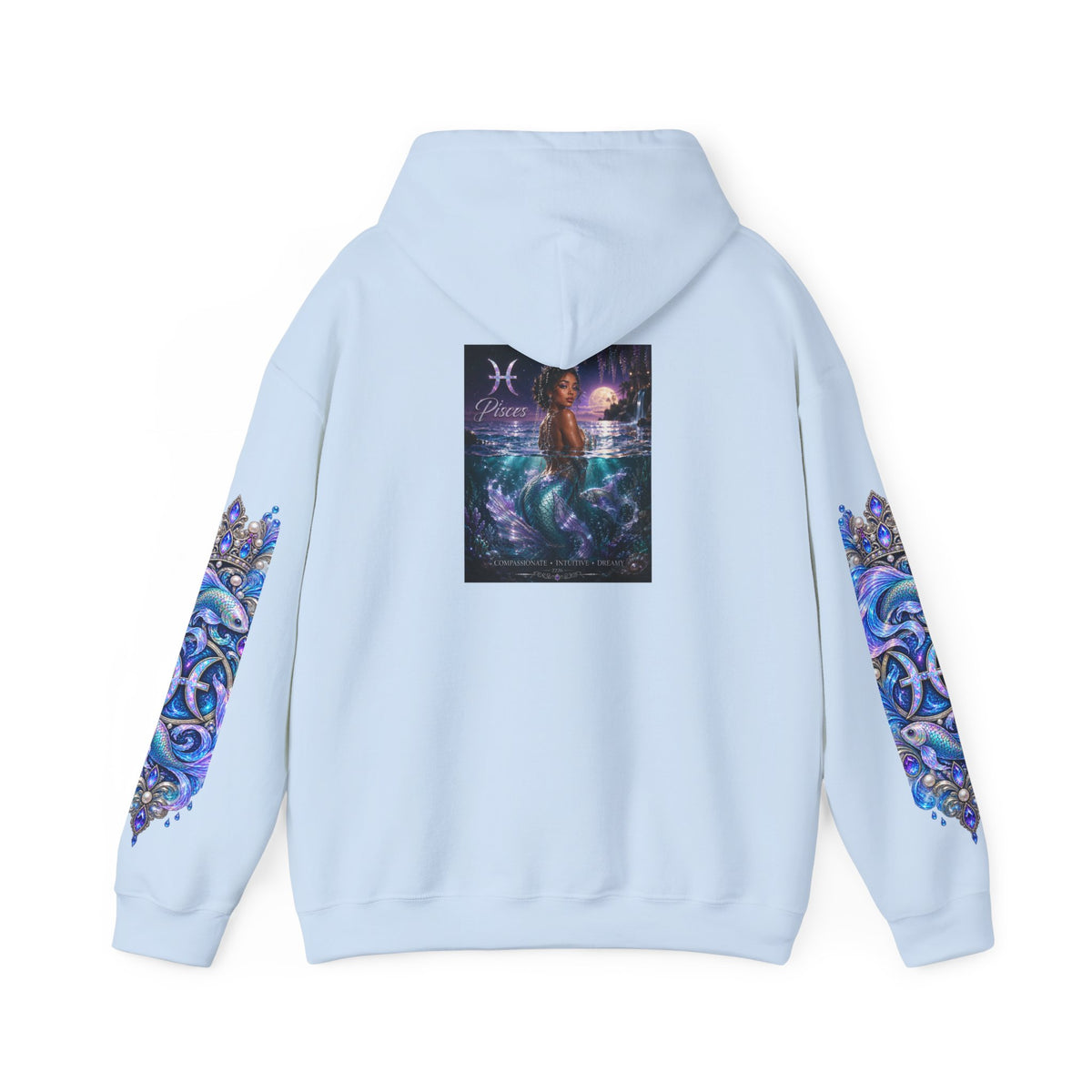 Pisces Mermaid Hoodie — Zodiac Ocean Art Pullover
