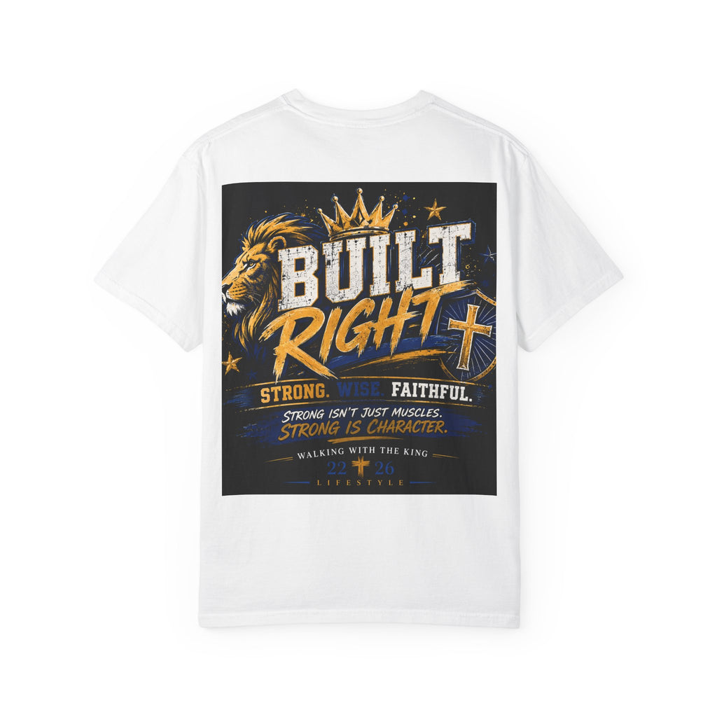 Built Right Lion T-Shirt — Strong, Wise & Faithful Christian Tee