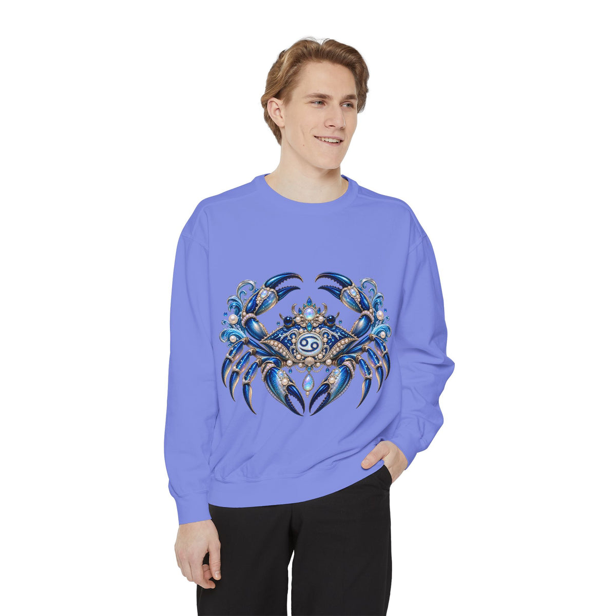 Cancer Zodiac Sweatshirt — Blue Crab Astrology Crewneck