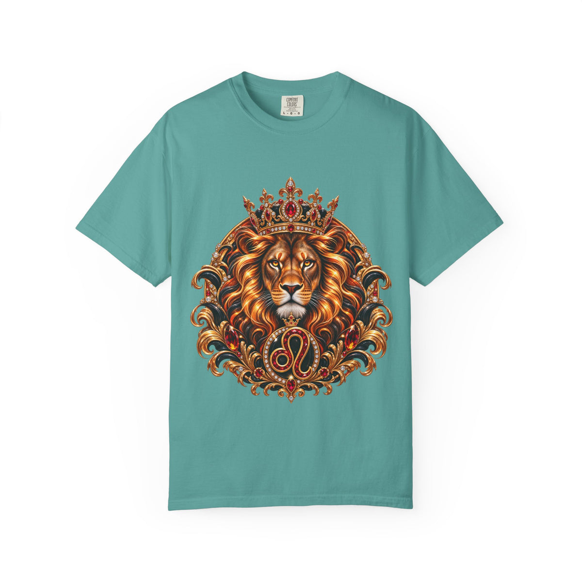 Leo Zodiac Lion T-Shirt — Regal Crowned Lion Astrology Tee