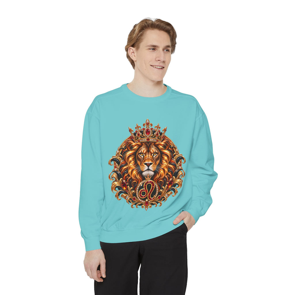 Leo Zodiac Lion Sweatshirt — Regal Astrology Graphic Crewneck