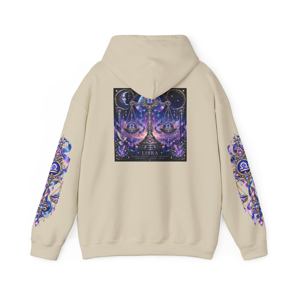 Libra Zodiac Hoodie — Celestial Scales Astrology Graphic Pullover