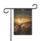 Garden Flag — "Give Us This Day Our Daily Bread" Matthew 6:11 Christian Prayer Banner