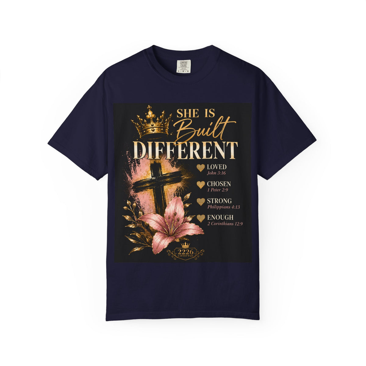 Christian Inspirational T-Shirt — "She Is Built Different / Built Right"