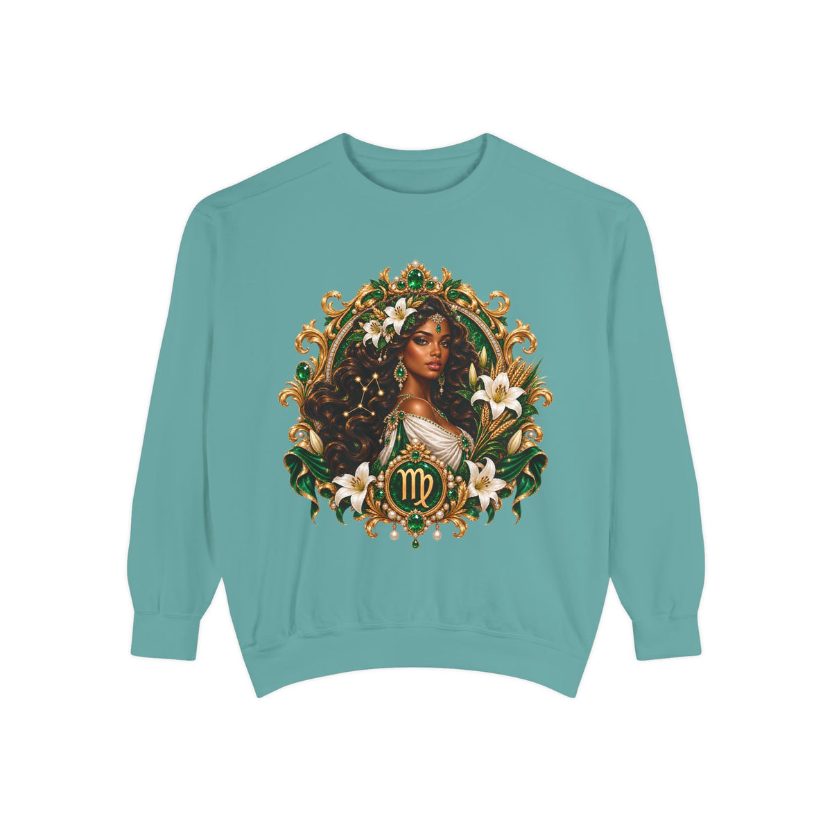 Virgo Zodiac Sweatshirt — Virgo Goddess & Owl Astrology Crewneck