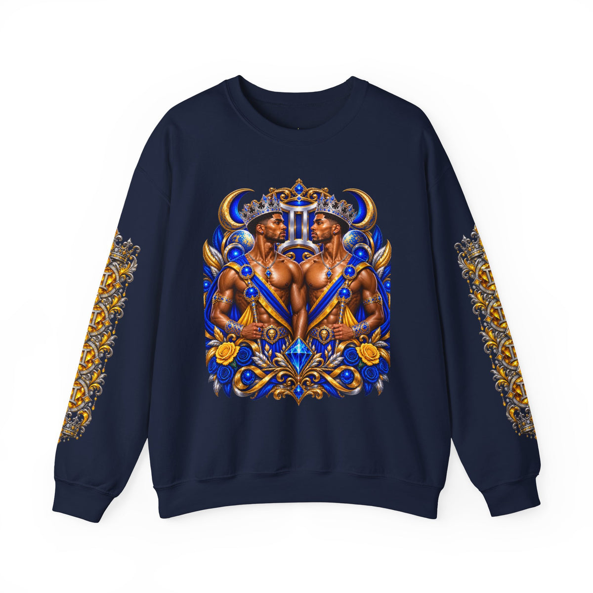Gemini Zodiac Crewneck Sweatshirt — Twin Gods Astrology Graphic