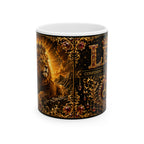 Leo Lion Strength Ceramic Mug – Inspirational 'Lion: Confident' Coffee Cup (11oz/15oz)