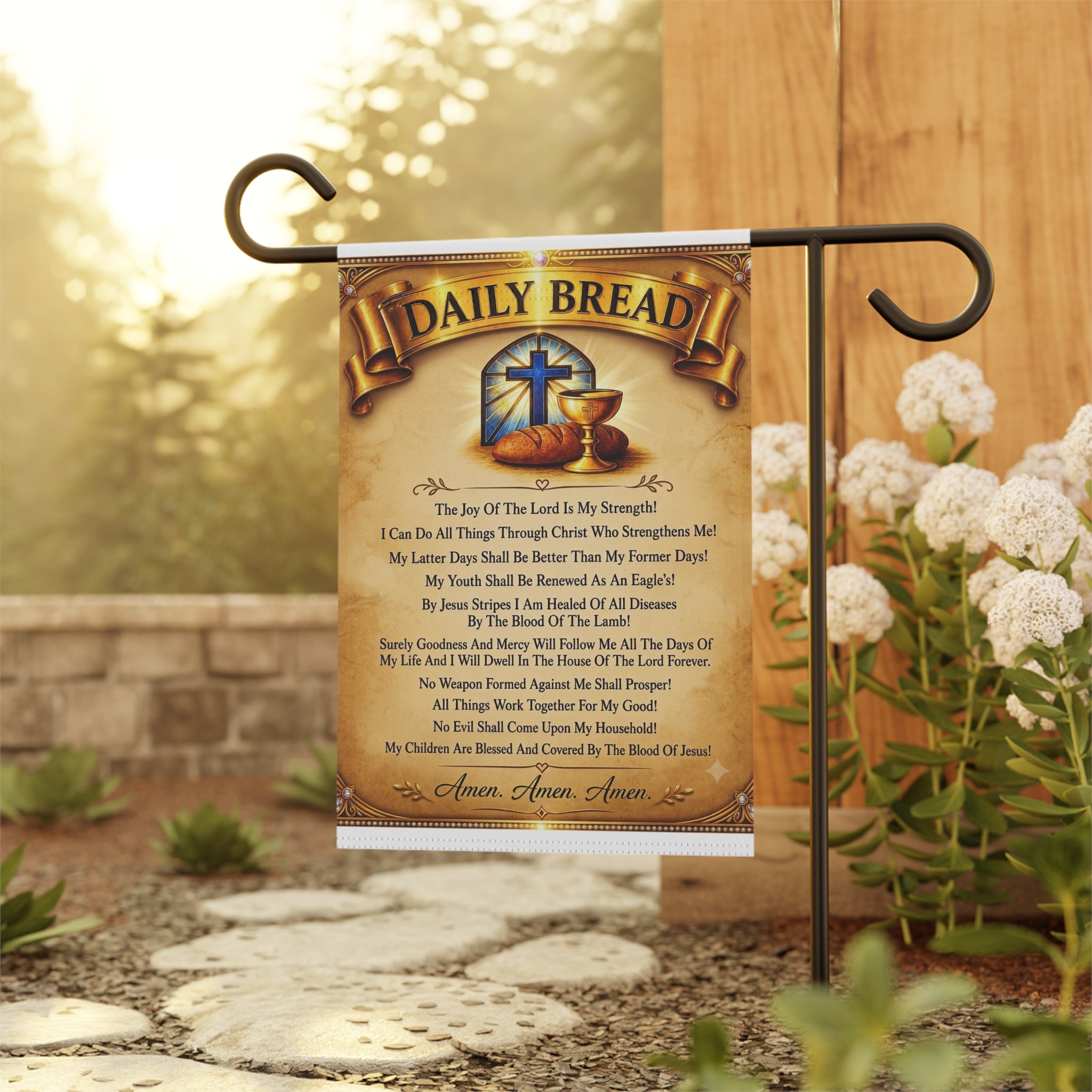 Garden Flag - "Daily Bread" Inspirational Prayer Banner