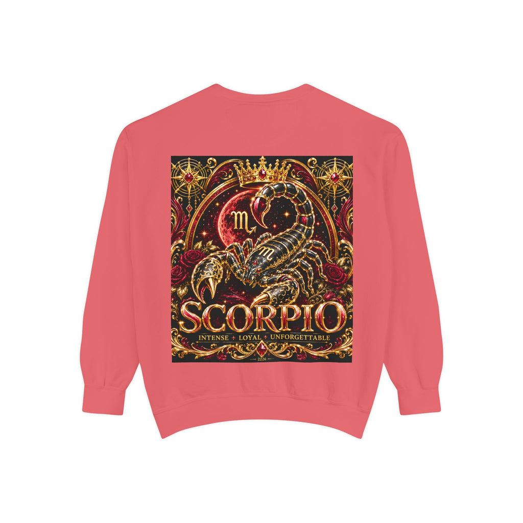 Scorpio Zodiac Sweatshirt — Regal Gold Scorpion Astrological Crewneck