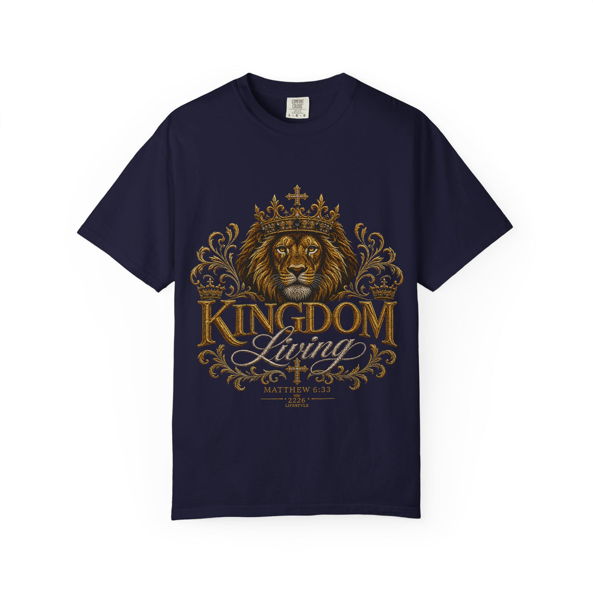 Kingdom Living Lion T-Shirt — Inspirational Christian Cross Floral Tee