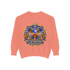 Gemini Zodiac Sweatshirt — Ornate Gold & Blue Gemini Crest