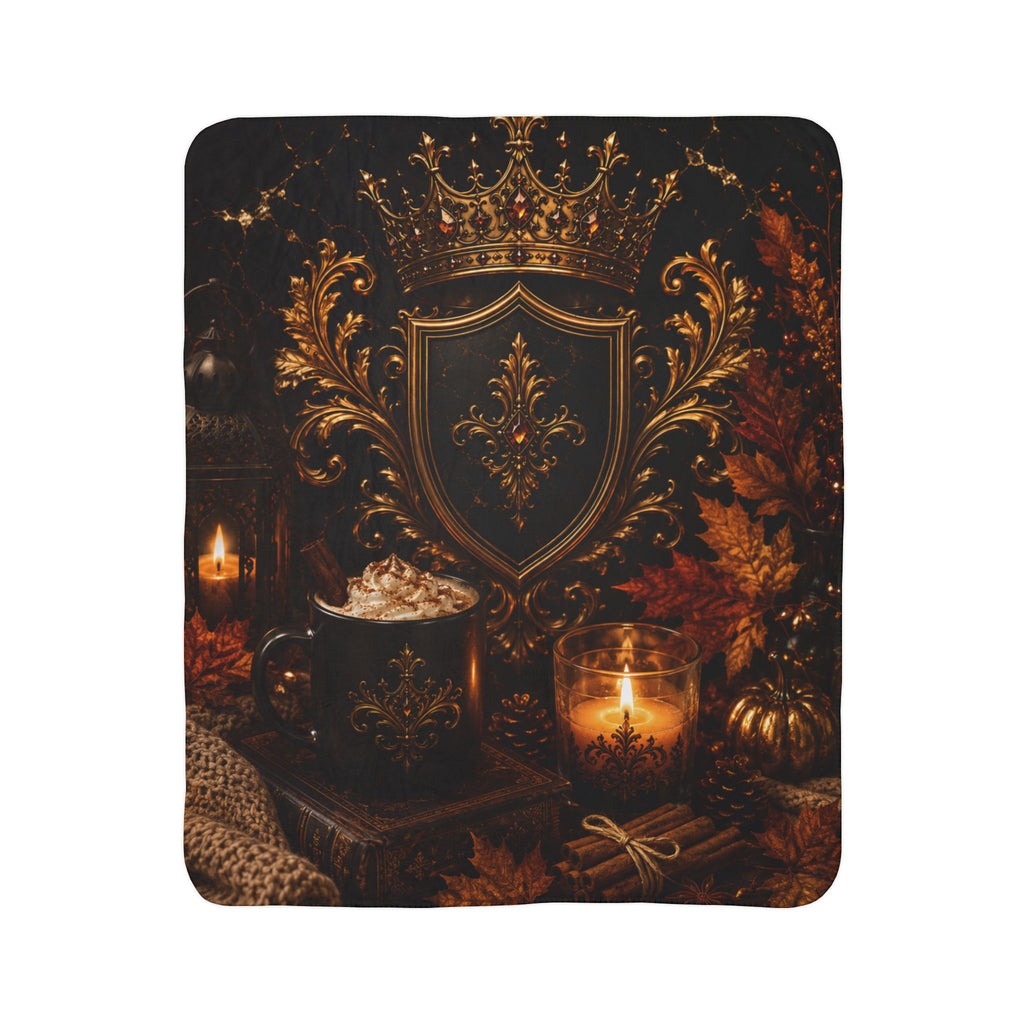 Royal Fall Sherpa Blanket – Crown & Candle Autumn Throw