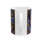 Gemini Zodiac Ceramic Mug – Elegant Blue & Gold Astrology Coffee Cup (11oz/15oz)