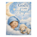 God’s Little Angel Baby Swaddle Blanket — Soft Blue Newborn Gift