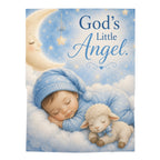 God’s Little Angel Baby Swaddle Blanket — Soft Blue Newborn Gift