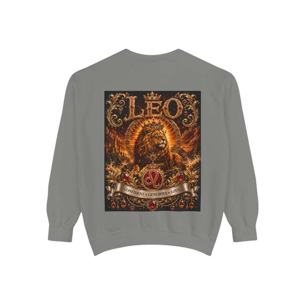 Leo Zodiac Lion Sweatshirt — Regal Astrology Graphic Crewneck