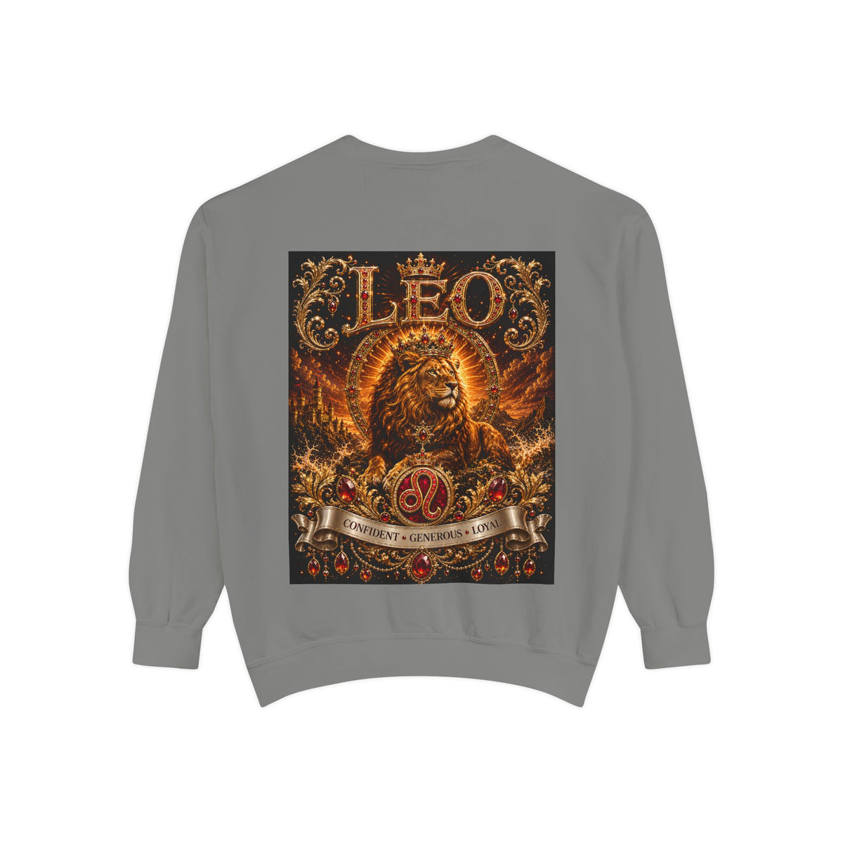 Leo Zodiac Lion Sweatshirt — Regal Astrology Graphic Crewneck