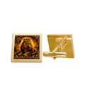 Gold Lion Cufflinks — Elegant Mens Formal Accessories