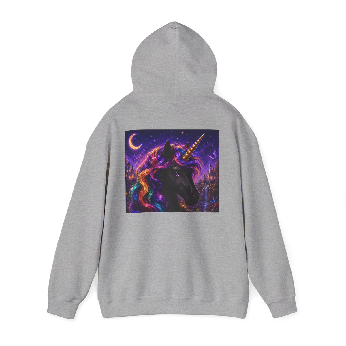 Unicorn Hoodie – Cosmic Rainbow Black Unicorn Pullover