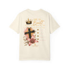 Built Right T-Shirt — Christian Faith Floral Cross Tee (She Is Built Different)