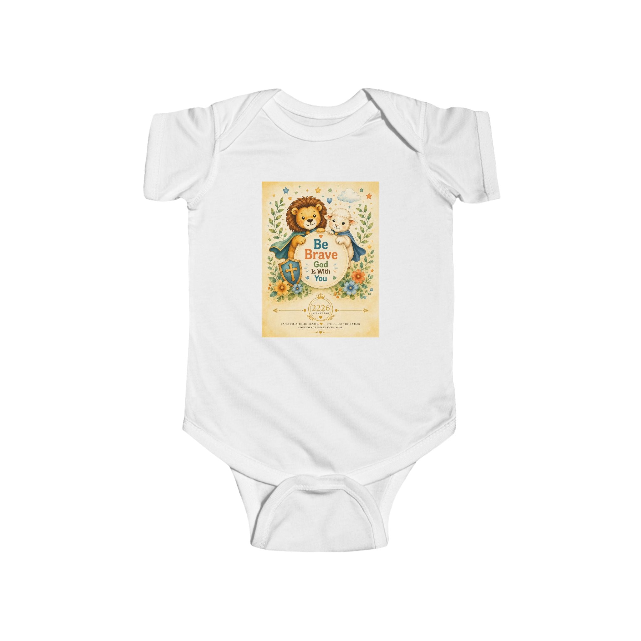 Infant Bodysuit — "Be Brave Little One" Lion Nursery Baby Onesie