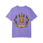 Lion Crest T-Shirt — Regal Crowned Lion with "Faith • Purpose • Peace" Back Graphic