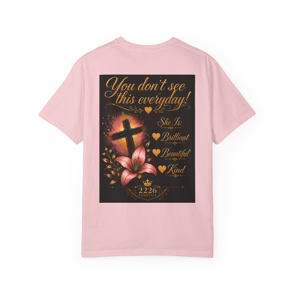 Kingdom Living Lion T-Shirt — Inspirational Christian Cross Floral Tee