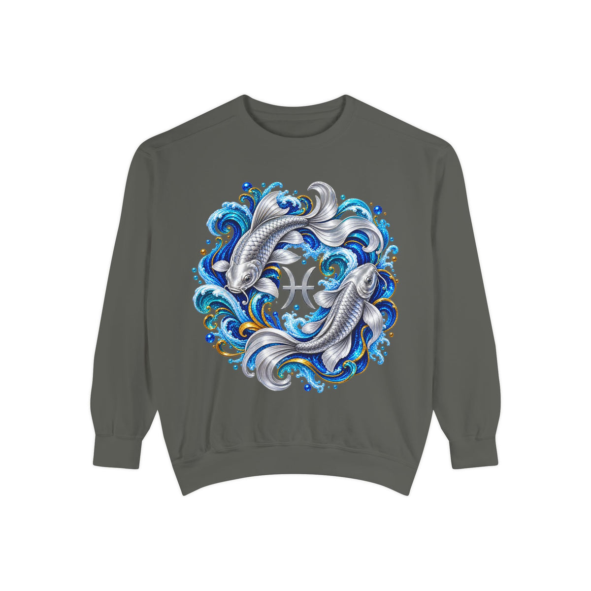 Pisces Zodiac Sweatshirt – Artistic Koi Fish Horoscope Pullover