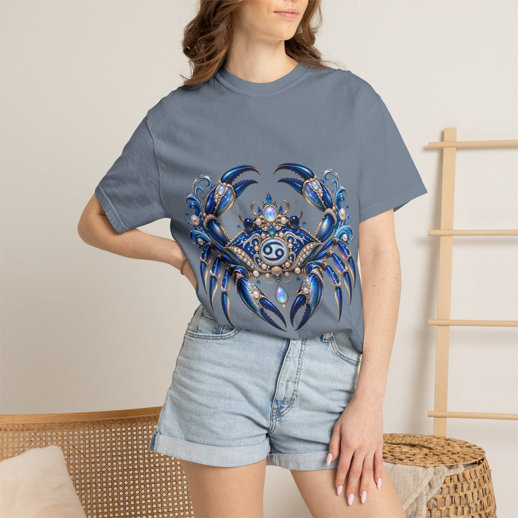 Cancer Zodiac T-Shirt — Blue Crab Astrology Tee (Intuitive, Loyal, Nurturing)