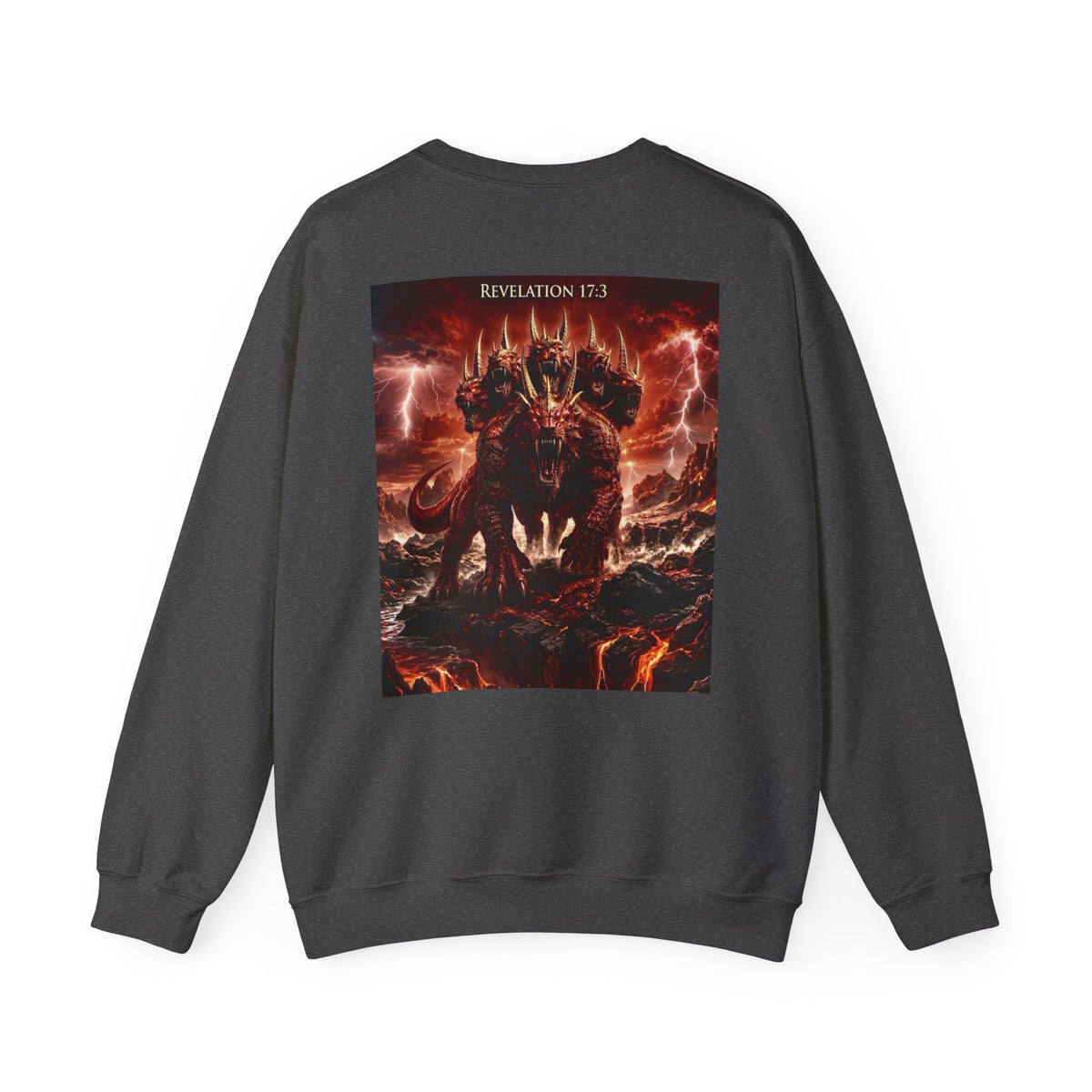 Crewneck Sweatshirt — "The Great Harlot: The Judgment Begins" Religious Graphic Pullover (Revelation 17:3)
