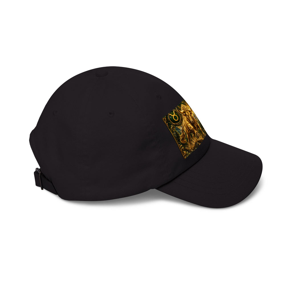 Taurus Zodiac Dad Cap — Gold Bull Astrology Baseball Hat
