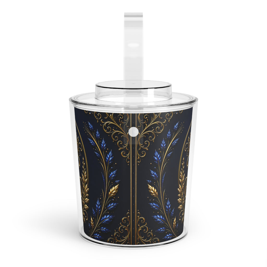 Regal Gold Crown Ice Bucket with Tongs — Elegant Barware for Parties & Gifts