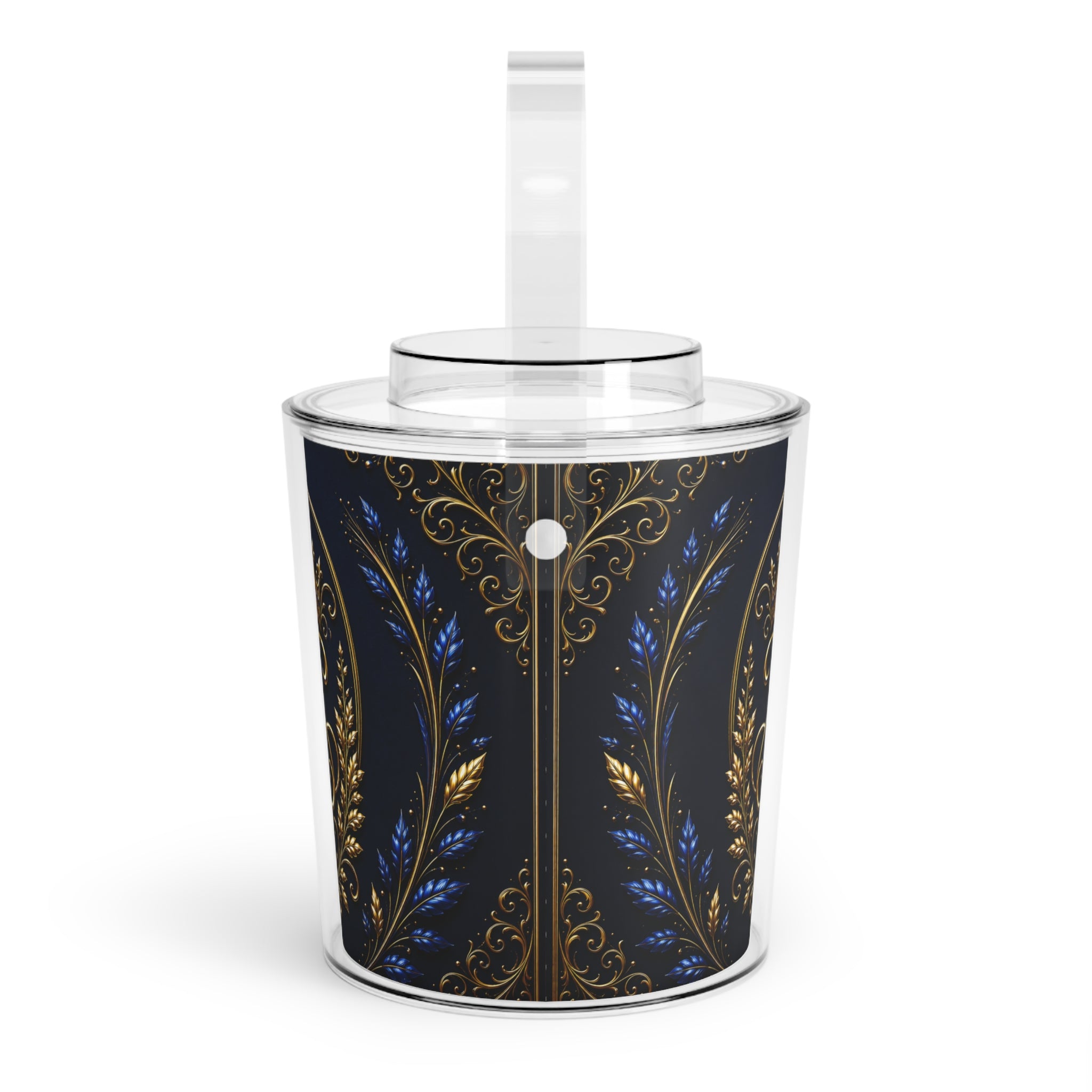 Regal Gold Crown Ice Bucket with Tongs — Elegant Barware for Parties & Gifts
