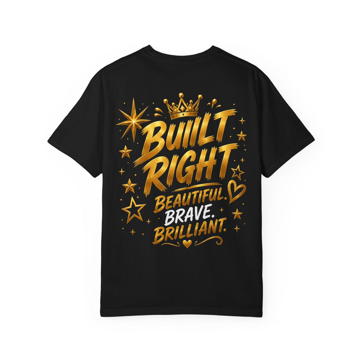 Built Different Christian Lion T-Shirt — "Built Right, Beautiful, Brilliant" Inspirational Faith Tee