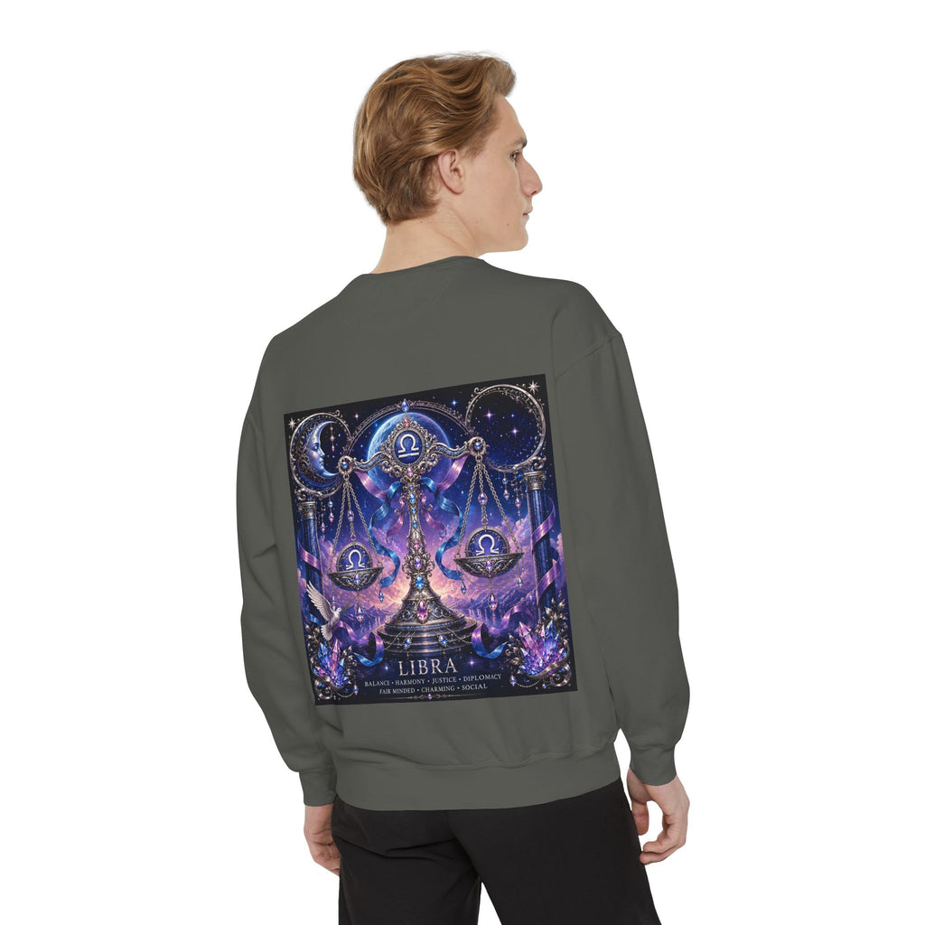 Libra Zodiac Sweatshirt — Scales Astrology Graphic Crewneck