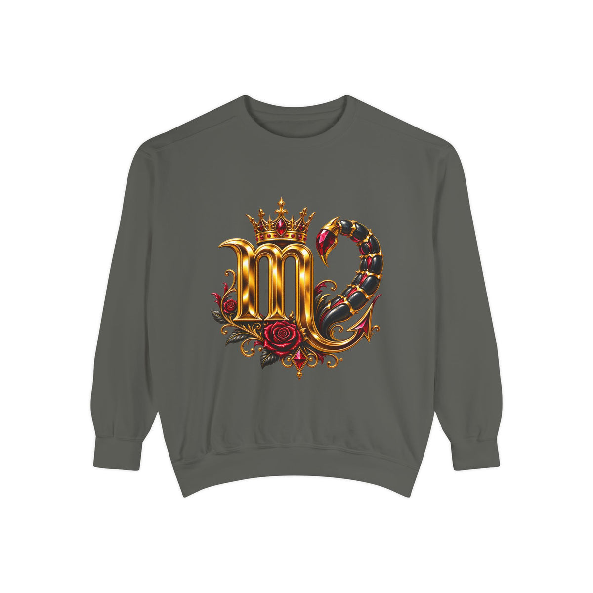 Scorpio Zodiac Sweatshirt — Regal Gold Scorpion Astrological Crewneck