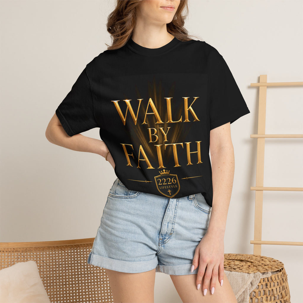 T-Shirt - "Walk By Faith / Not By Sight" Inspirational Christian Tee