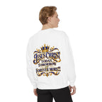 Religious Sweatshirt — “Jesus Christ Today, Tomorrow and Forever More” Crown Graphic