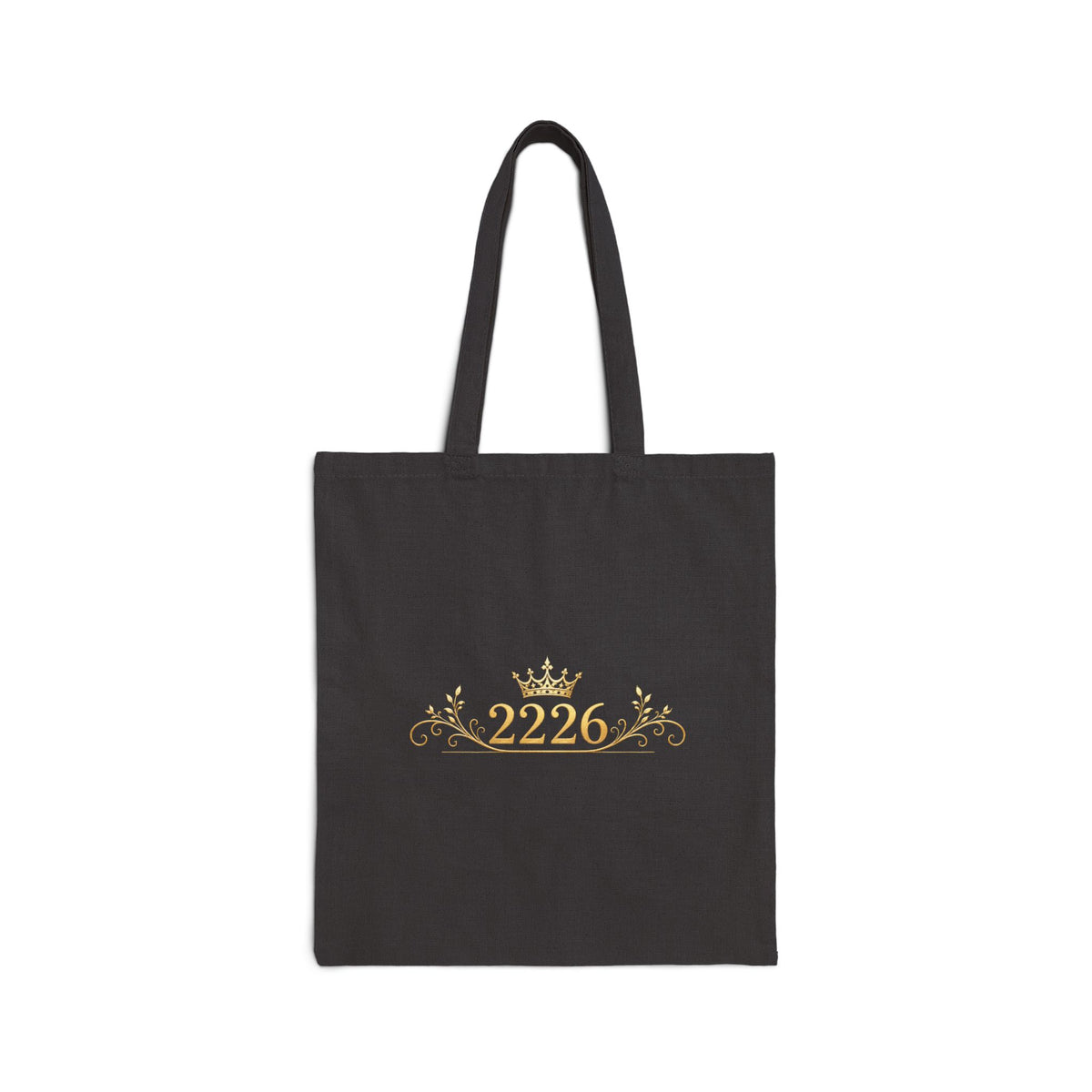 Canvas Tote Bag — Gold Crown '2226' Monogram Shopper